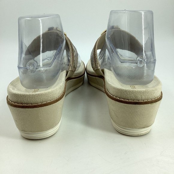 Cole Haan Women US 8.5B Original Grand Flatform Thong Sandals Python Ivy Leather - Picture 13 of 15